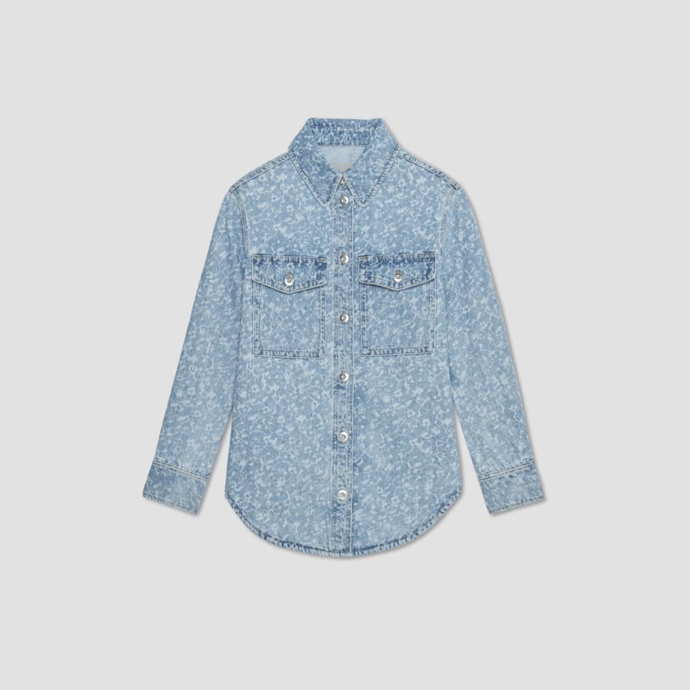 The Denim Overshirt in Light Painterly Strokes — alternate view
