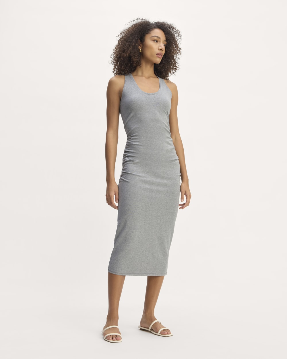 The Form Racerback Dress in Mid Heather Grey — front view