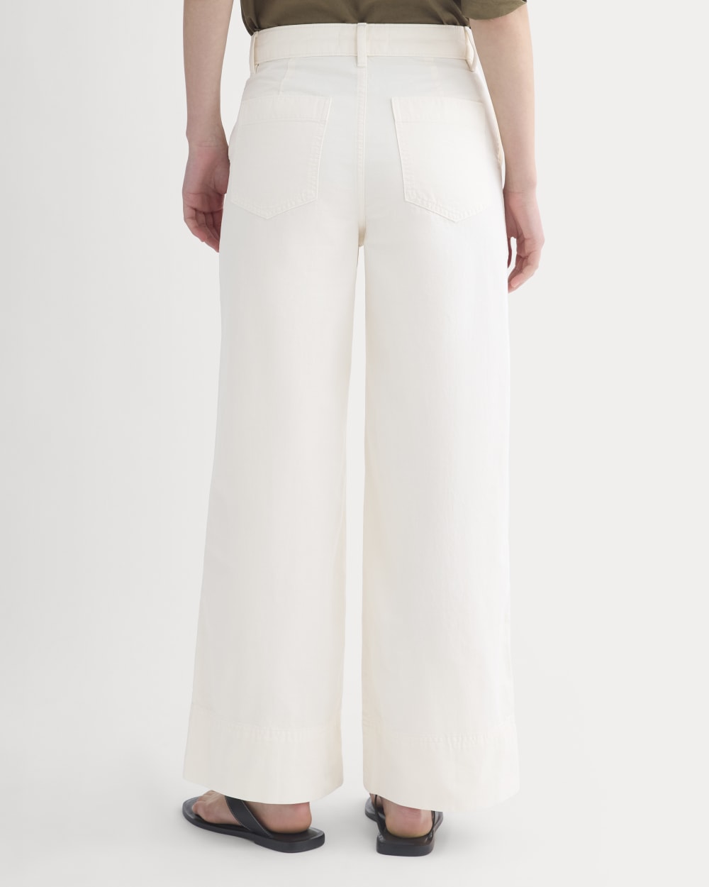 Seamed Wide-Leg Pant in Bone — detail view