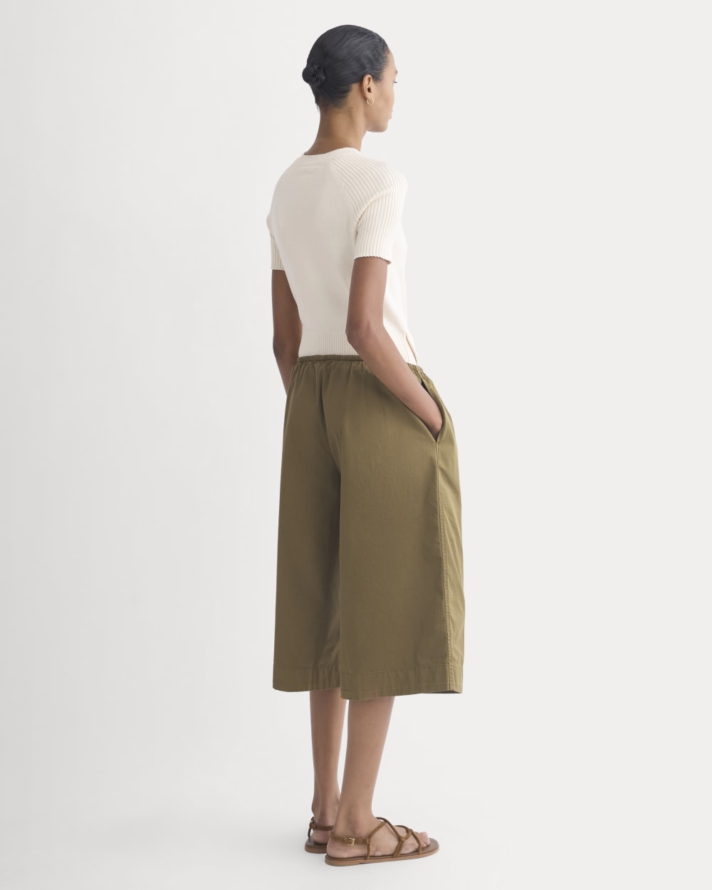 Easy Long Short in Olive — detail view