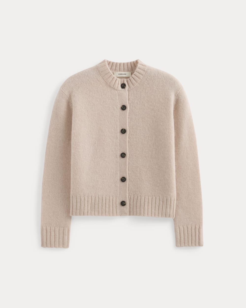 The Crew Cardigan in Alpaca in Soft Rose — alternate view