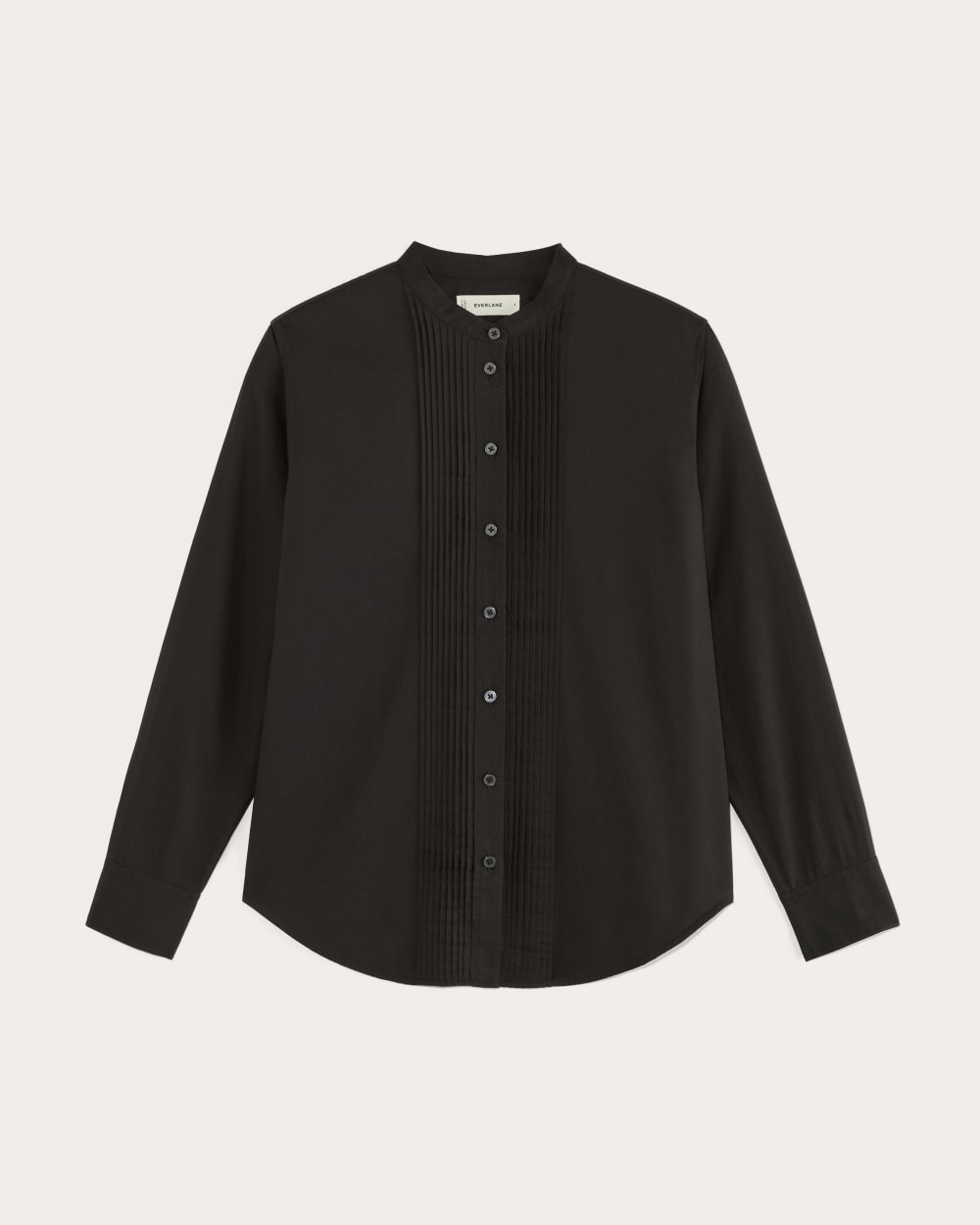 The Tuxedo Shirt in Silky Cotton in Black — alternate view