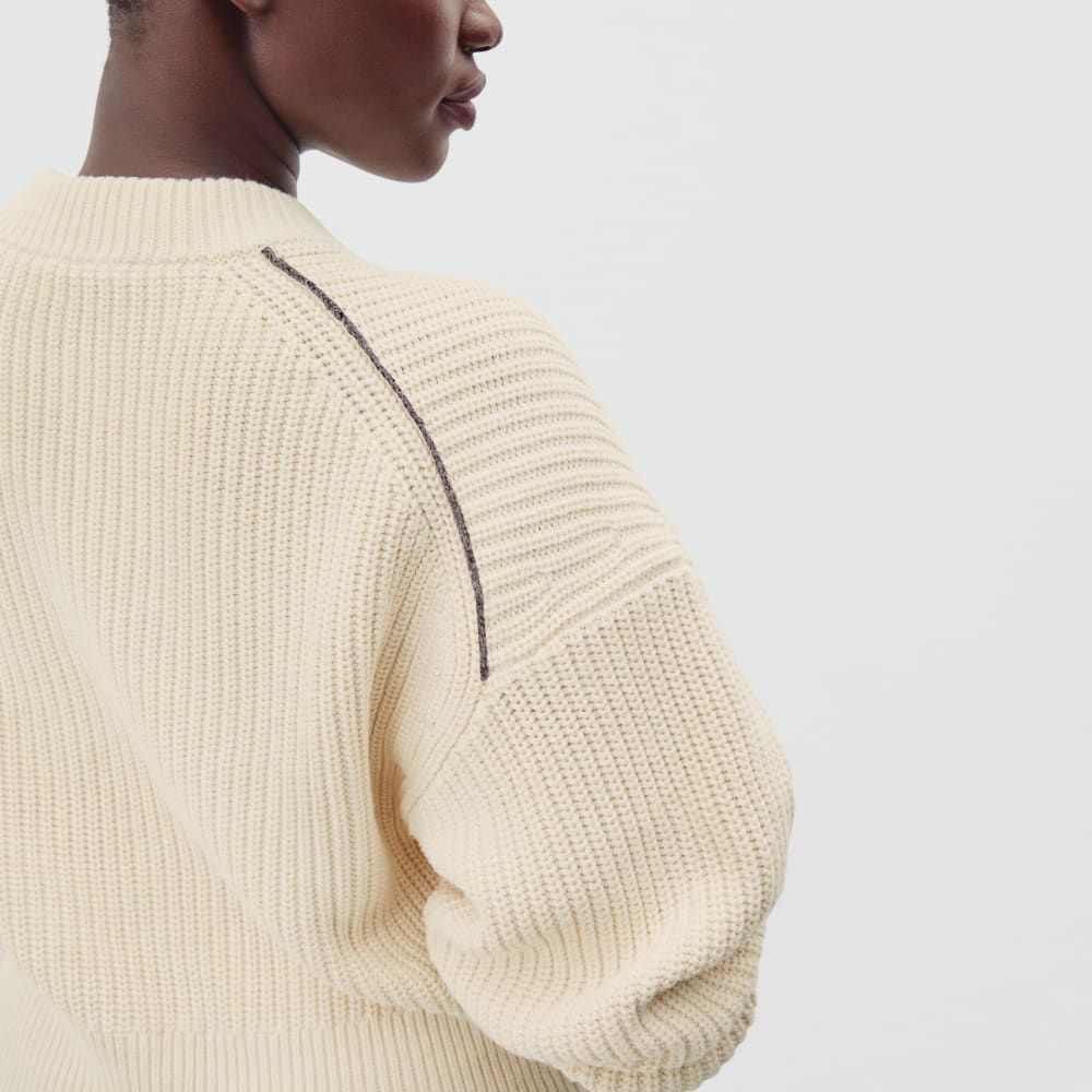 The Texture Cotton Crew in Canvas — detail view