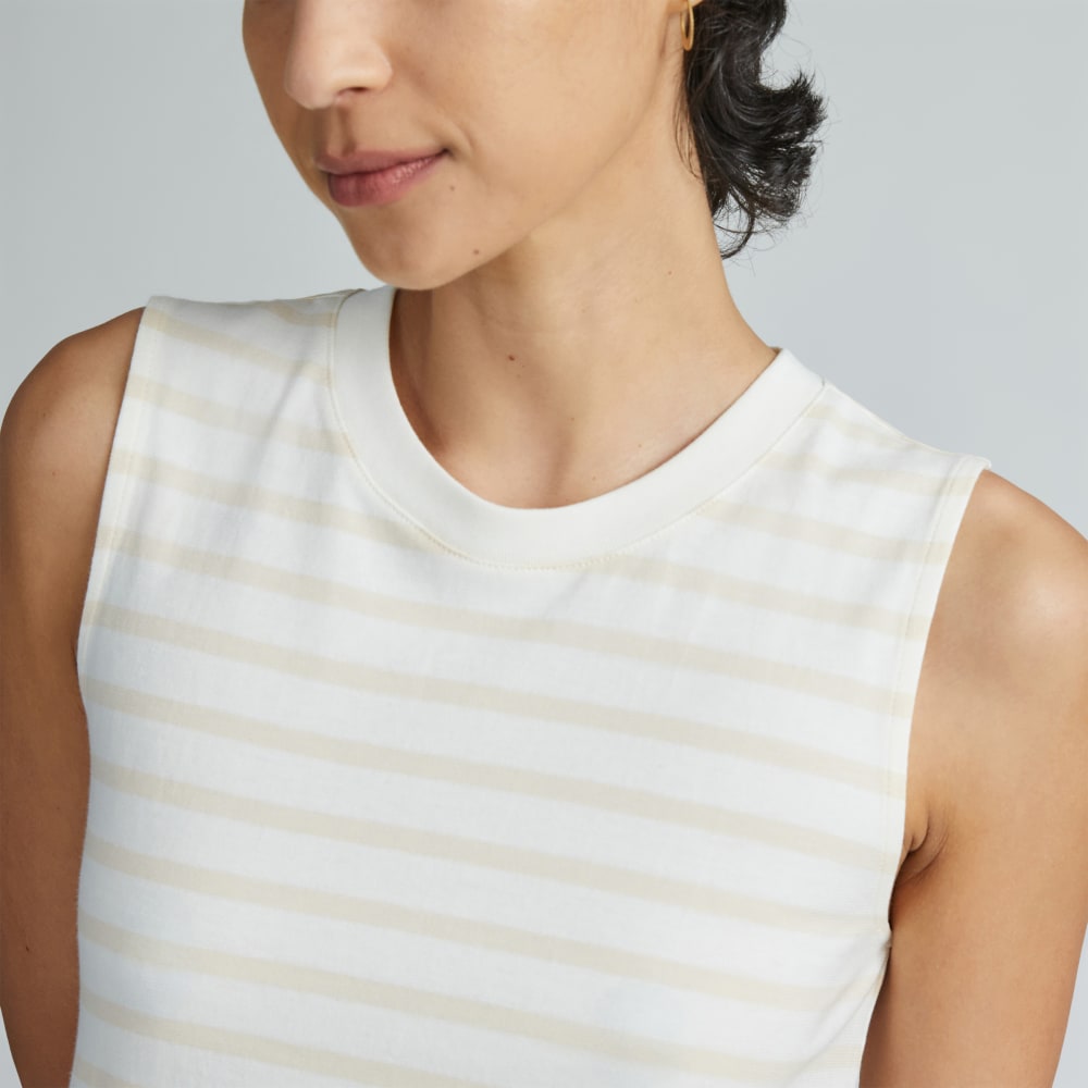 The Weekend Tank Dress in Brazilian Sand / Canvas Tan — detail view