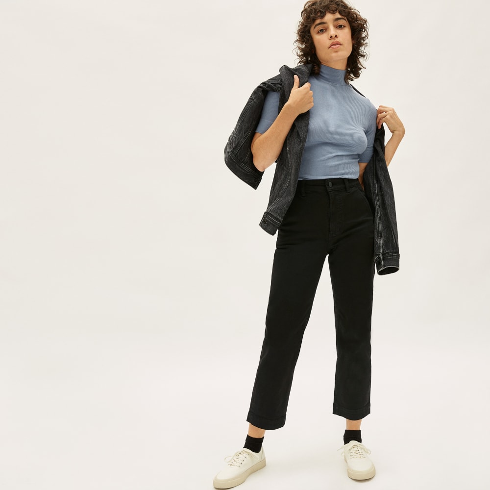 The Straight-Leg Crop in Black — alternate view