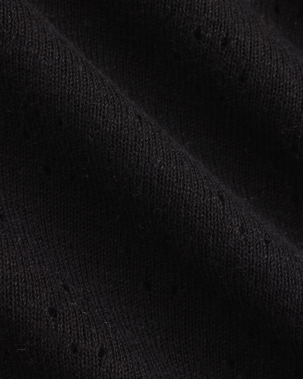 Lace-Trimmed Tank in Fine Linen in Black — detail view