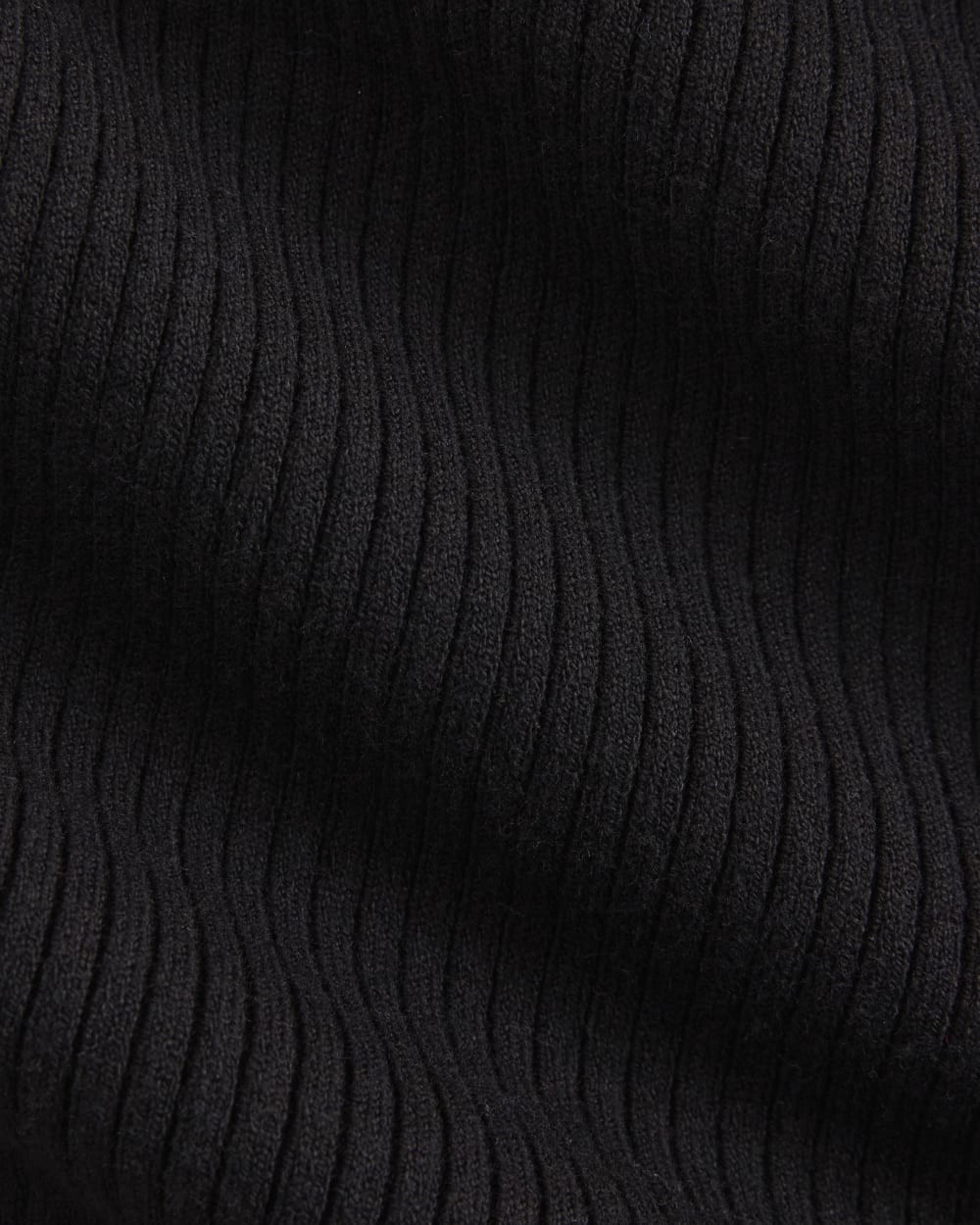 Boat-Neck Ribbed Knit in Black — detail view