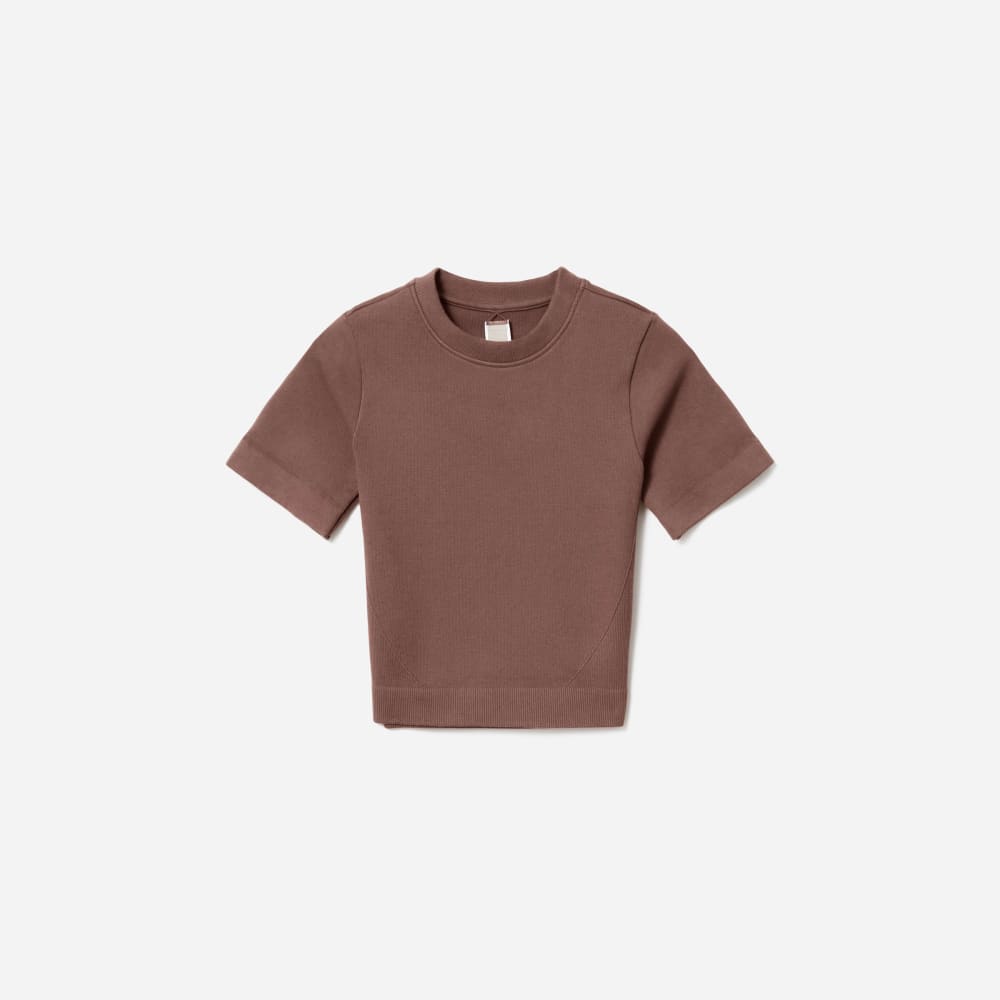 The Seamless Tee in Acorn — front view