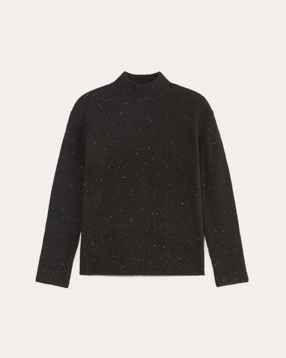 The Mockneck Sweater in Plush Cotton in Black Confetti — alternate view