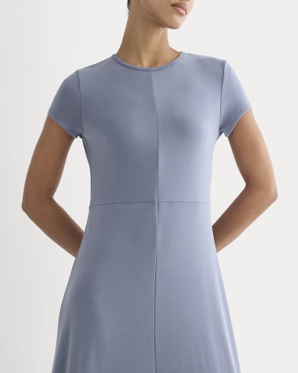 Midi Tee Dress in Butterknit in Blue Dusk — detail view
