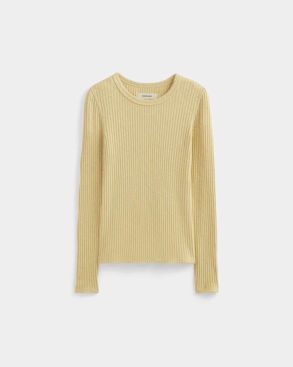 The Cozy Rib Long-Sleeve Tee in Banana Crepe — alternate view