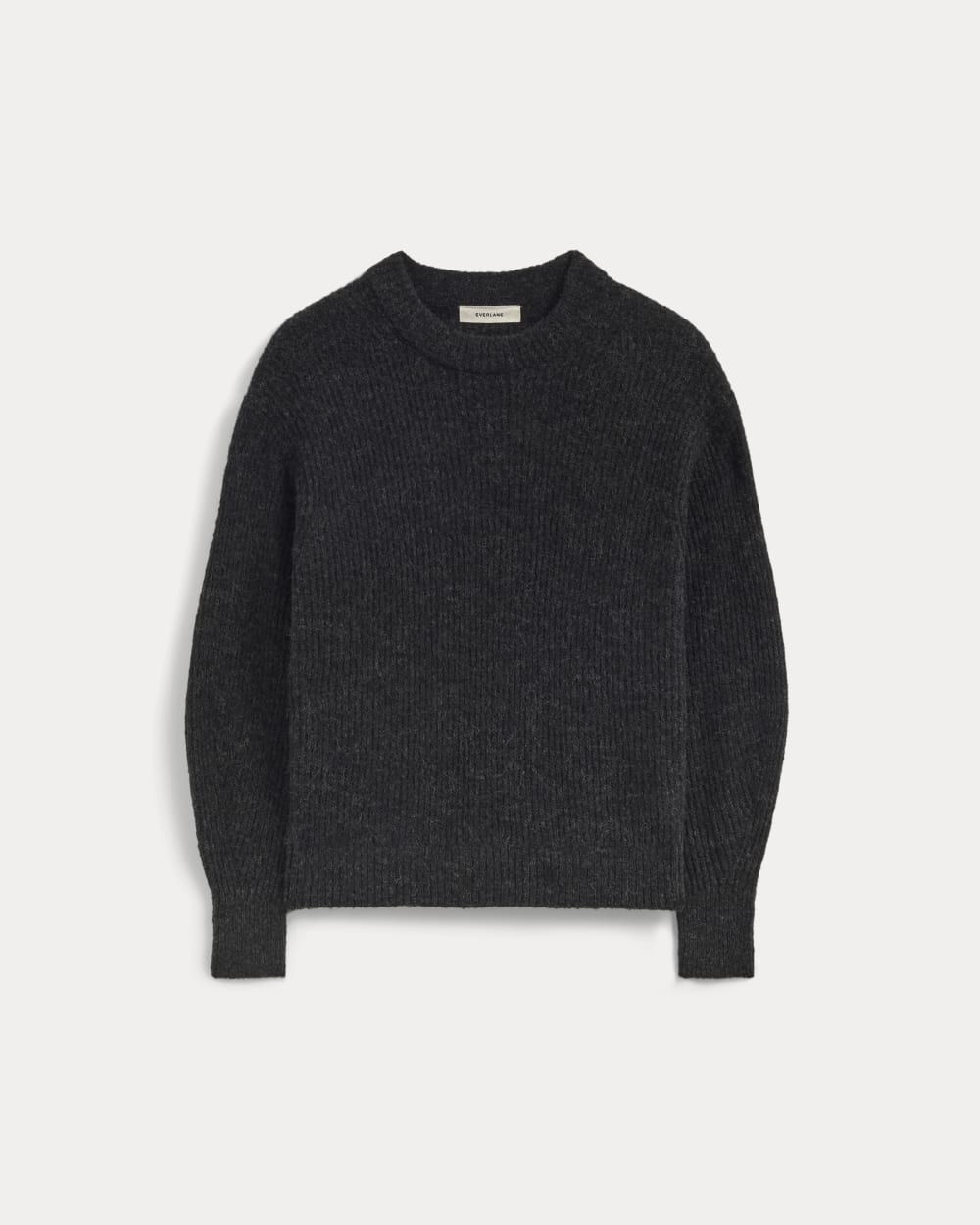The Cocoon Crew in Alpaca in Heathered Black — alternate view