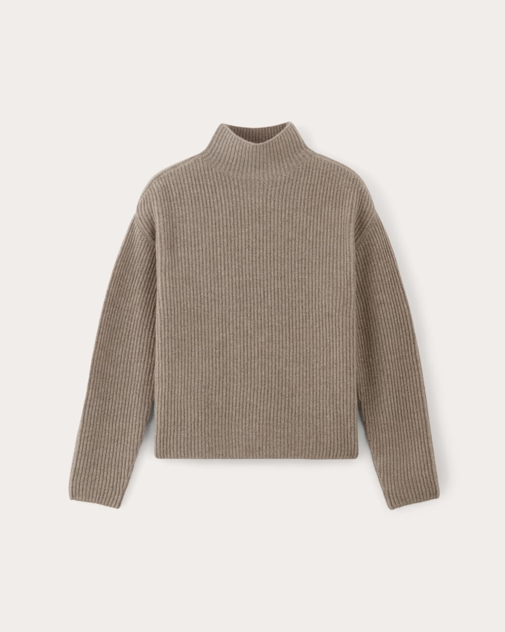 The Fisherman Turtleneck in Wool Cashmere in Oatmeal — alternate view