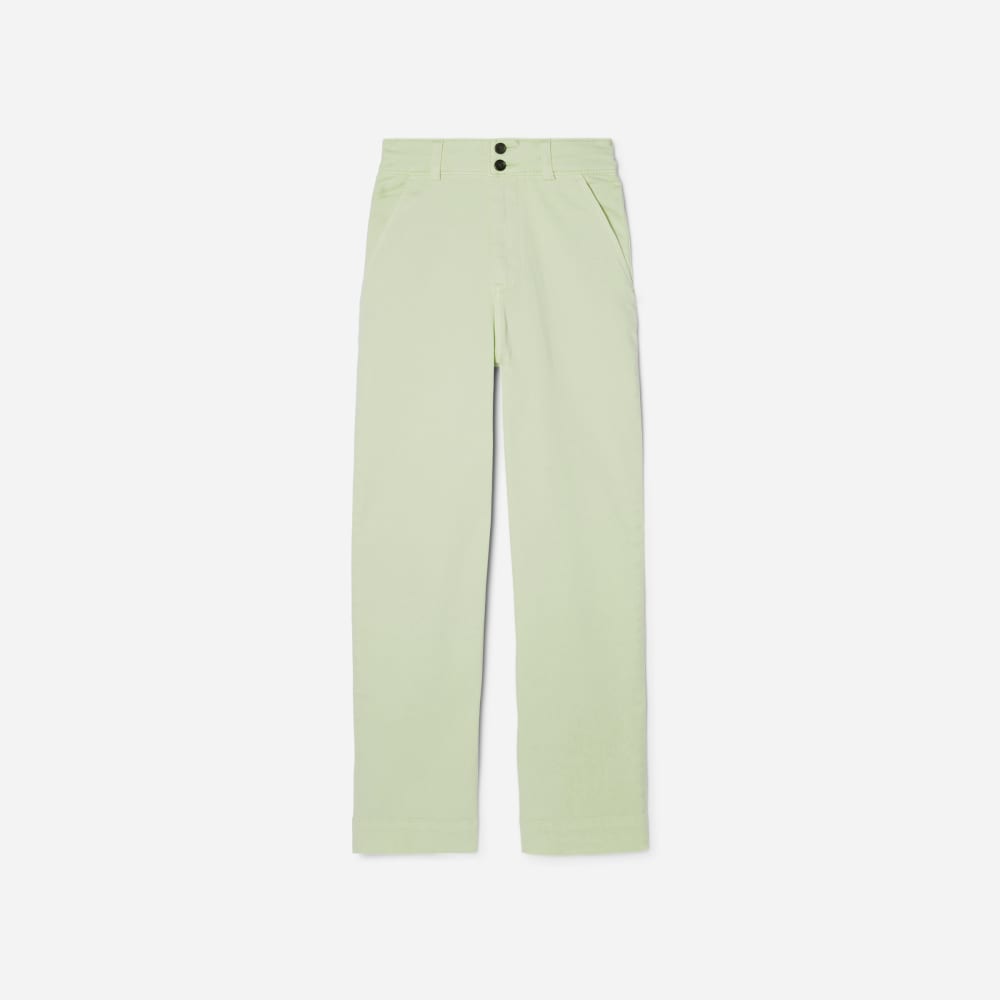 The Organic Wide-Leg Pant in Seafoam Green — alternate view