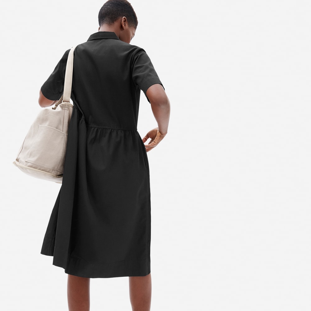 The Parklet Shirtdress® in Black — detail view