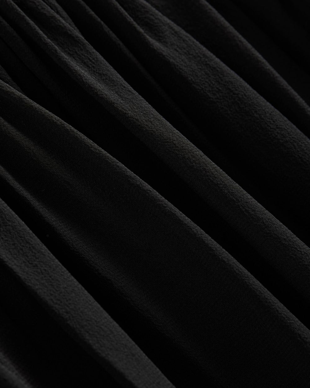 Twisted Pleat Tank in Silk Georgette in Black — detail view