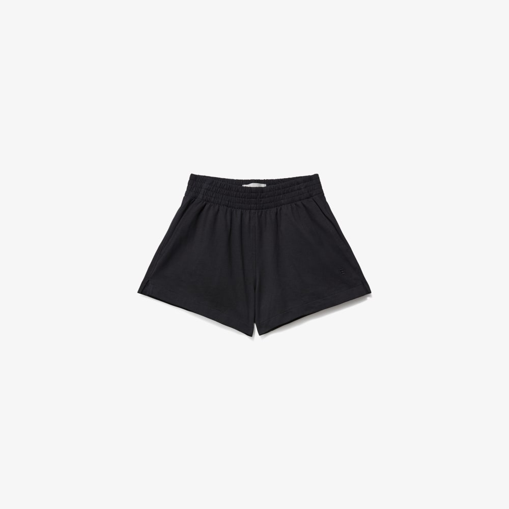 The Retro Jersey Short in Black — front view