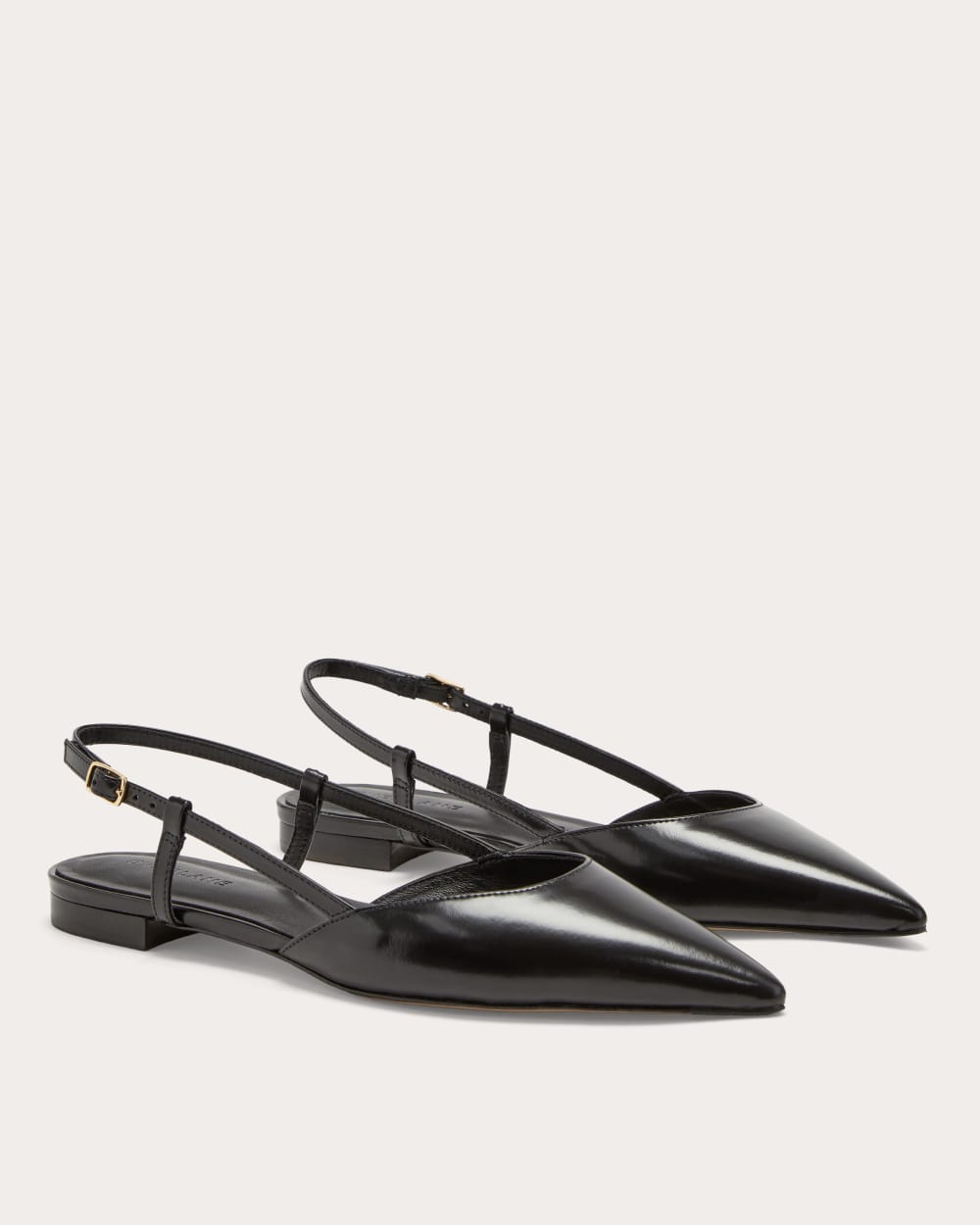 The Studio Slingback Flat in Black — alternate view