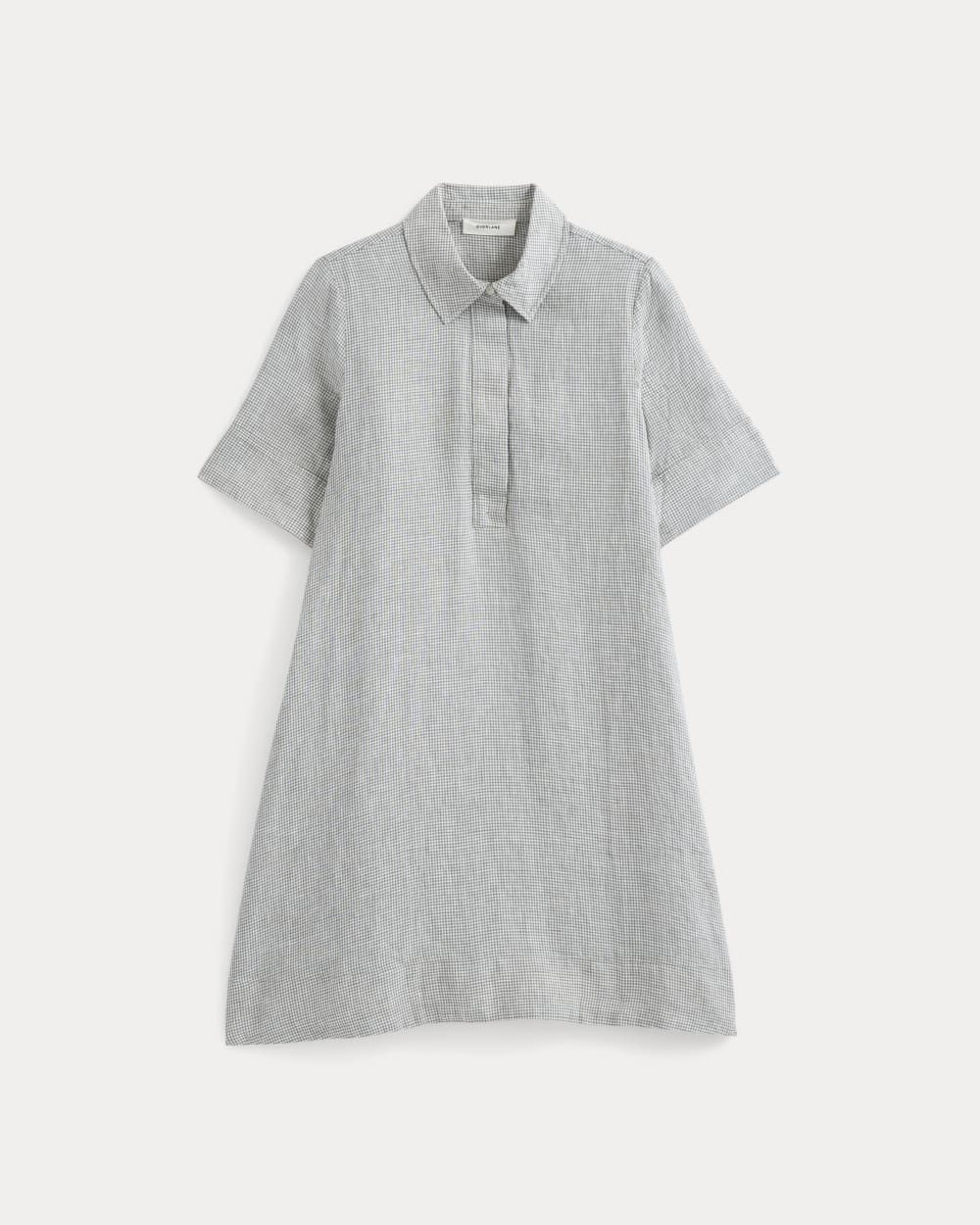 Mini Popover Shirtdress in Linen in Agave / Bone — alternate view