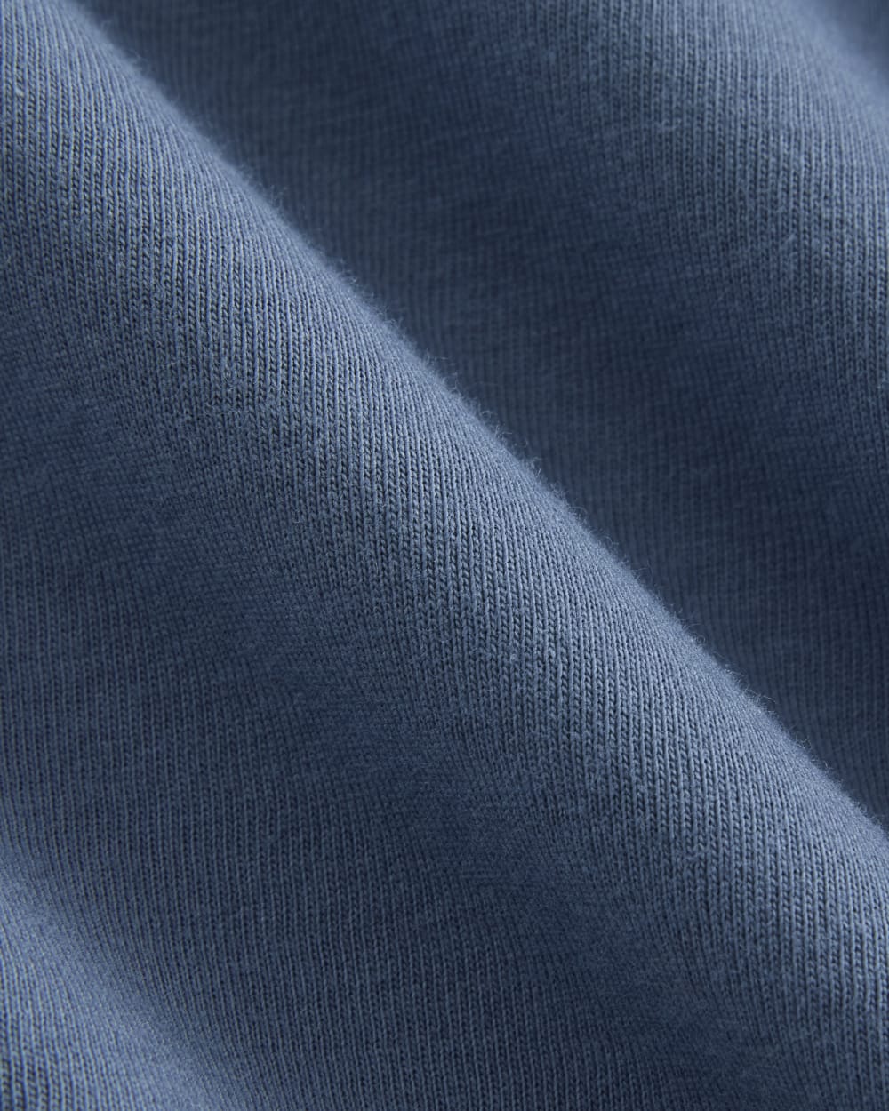 The Box-Cut Tee in Essential Cotton in Faded Navy — detail view