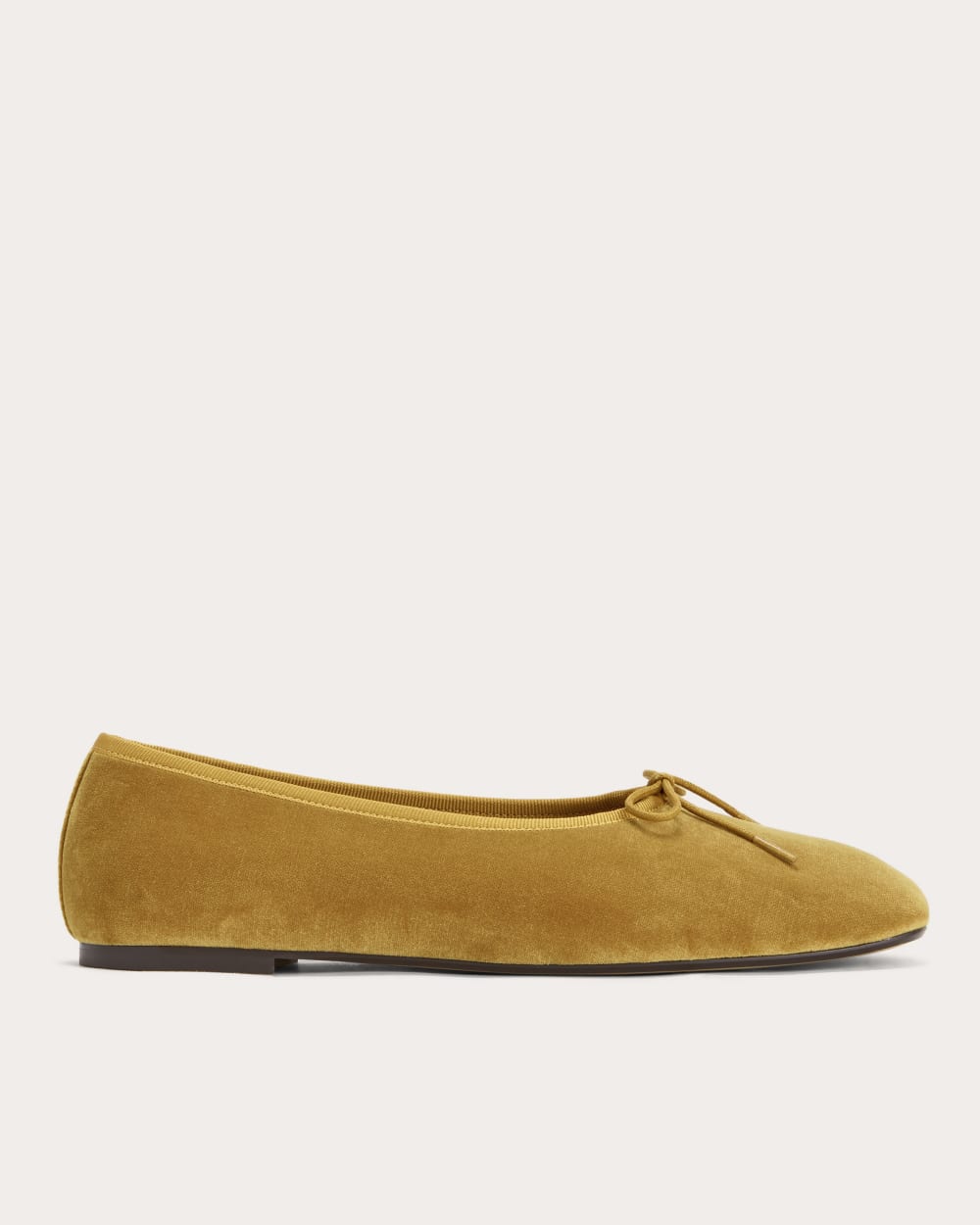 The Day Ballet Flat in Golden Sun Velvet — front view