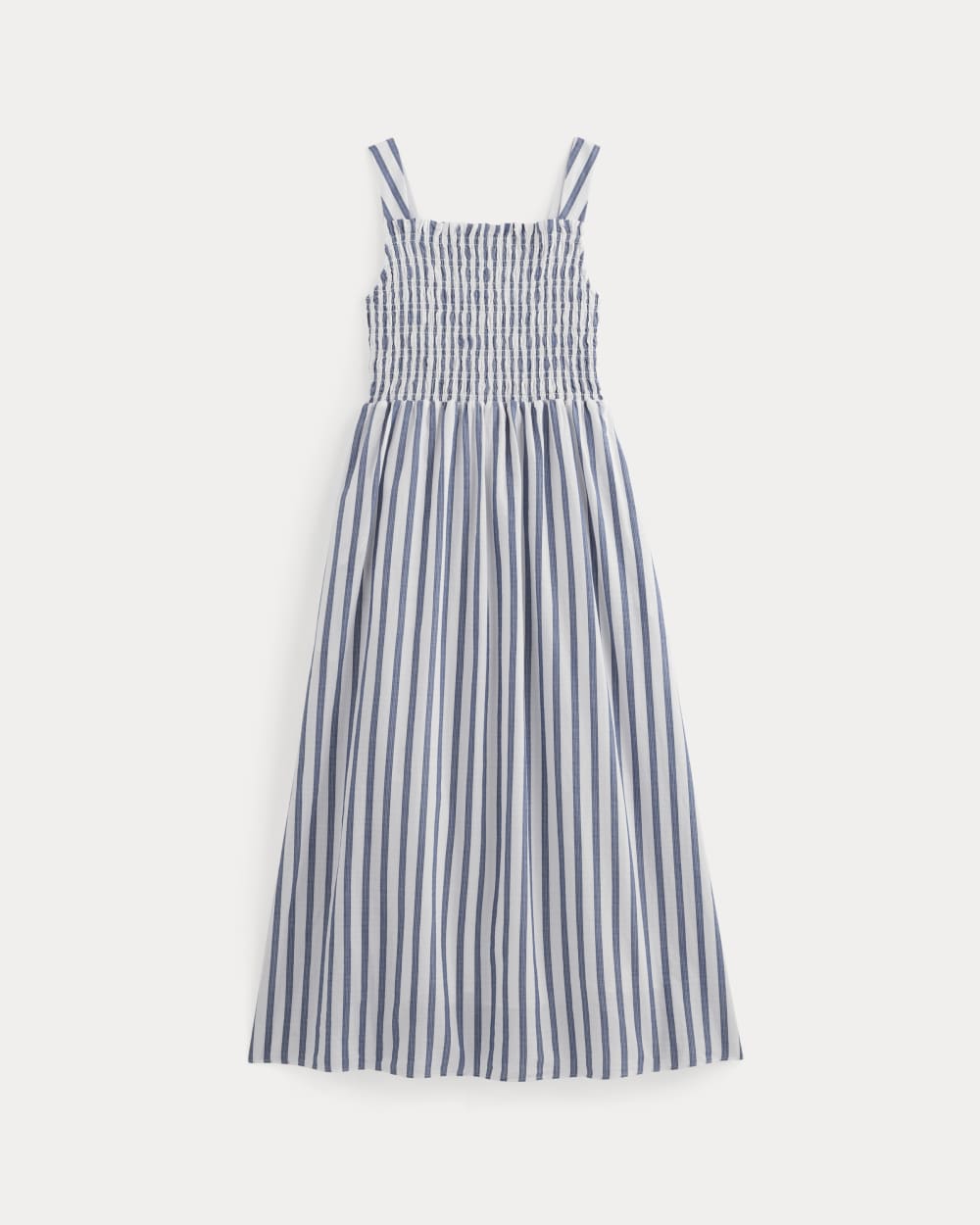 The Gauze Smock Dress in White / Mazarine Blue — alternate view