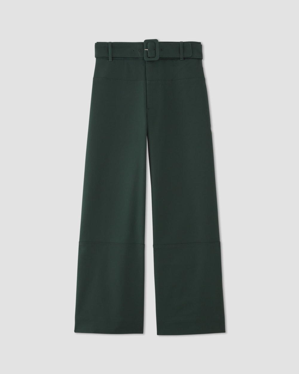 The Structured Cotton Belted Pant in Scarab — alternate view