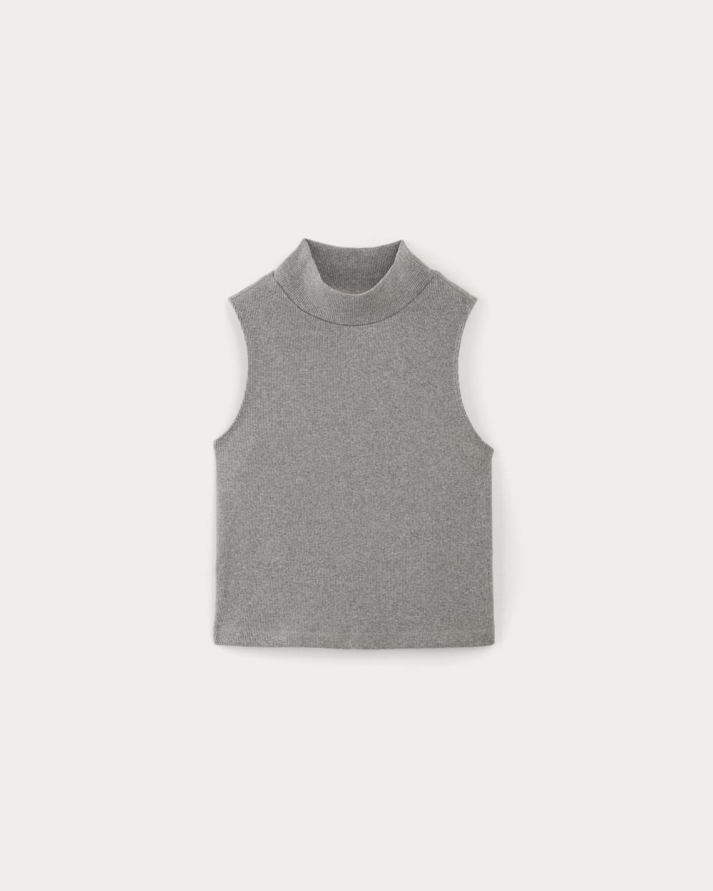 The Ribbed Mockneck Tank in Mid Heather Grey — alternate view