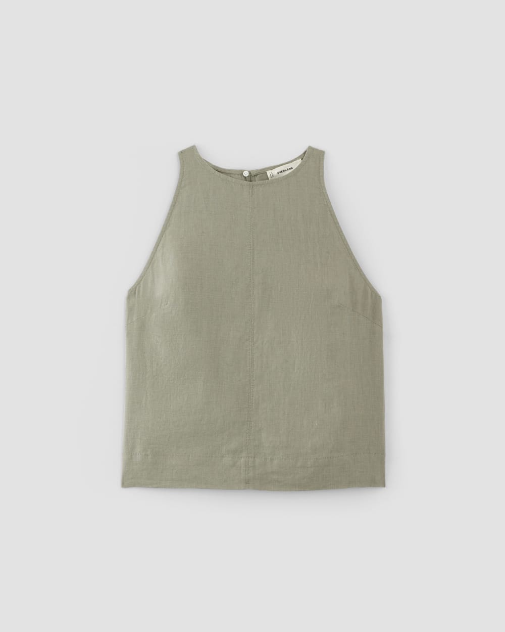 The Linen High-Neck Tank in Sage Green — alternate view