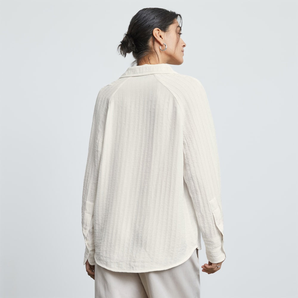 The City Stripe Shirt in Bone — detail view