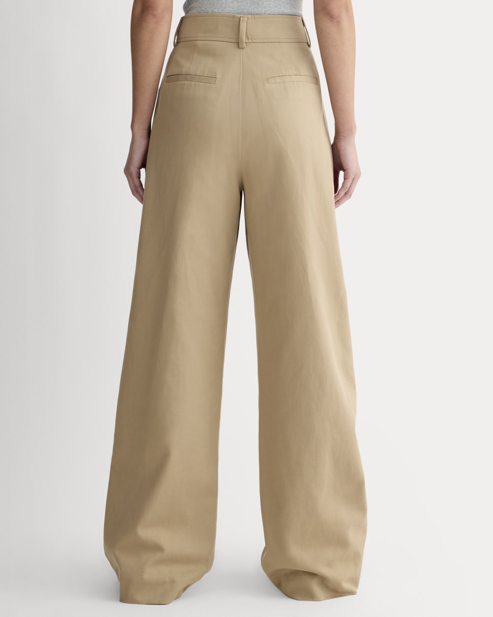 The Draper Pleated Pant in Buttersmooth in Ash Brown — detail view