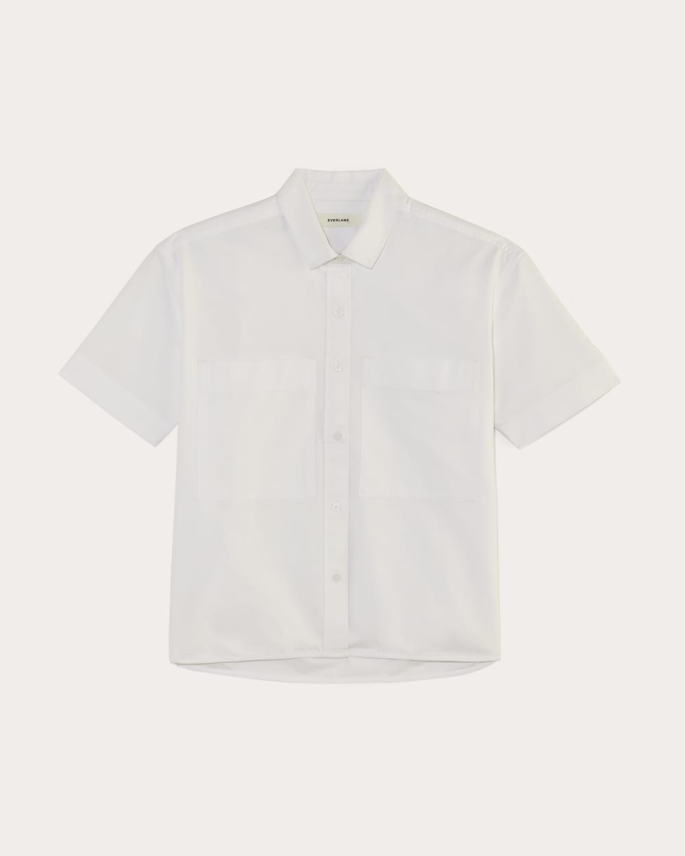 The Short-Sleeve Boxy Oxford in White — alternate view