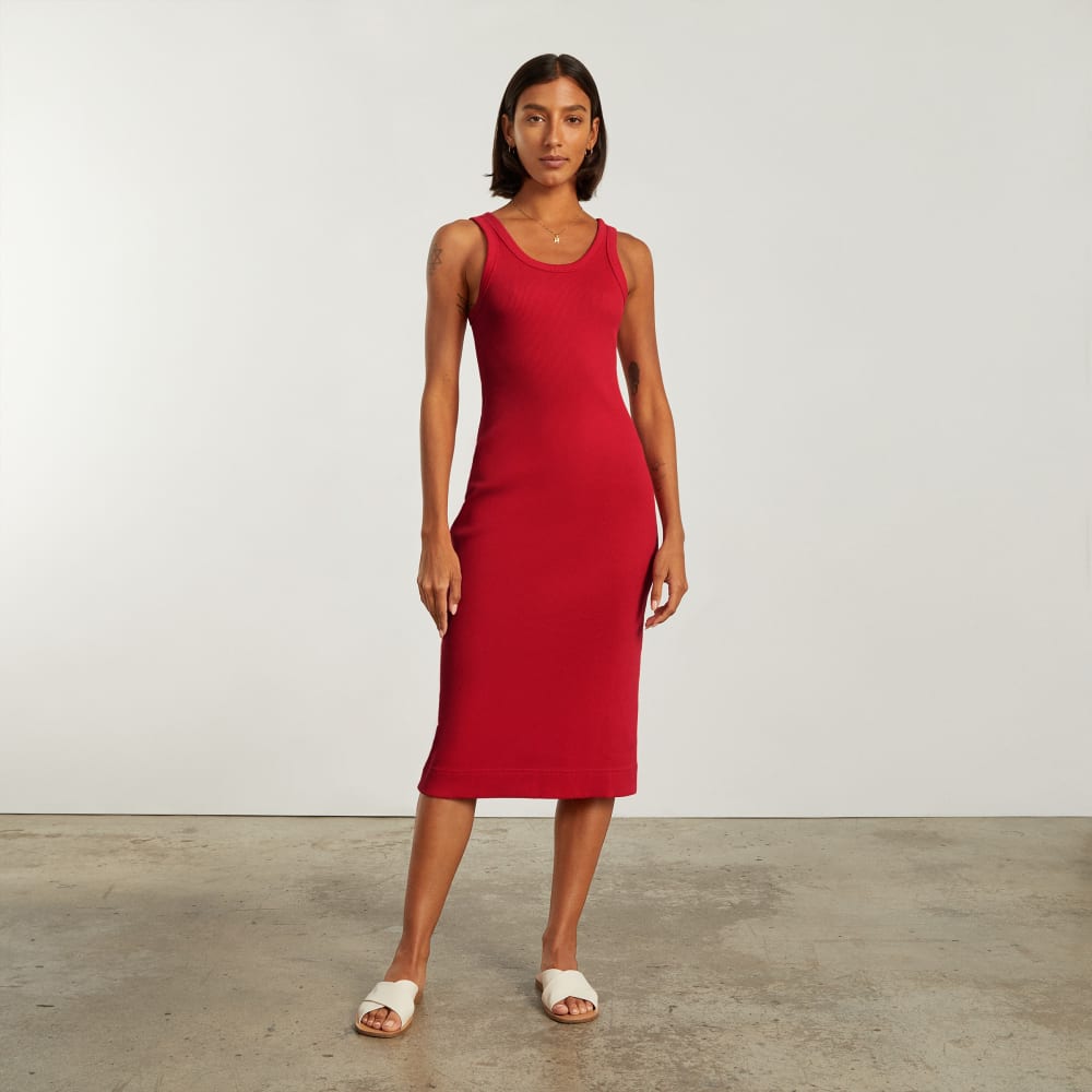 The ’90s Rib Dress in Goji Berry — alternate view