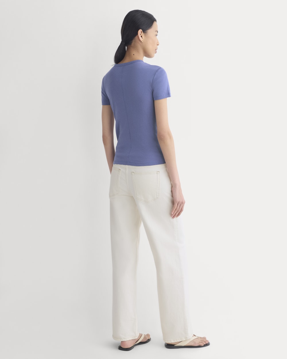Tissue Short-Sleeve Crew in Blue Dusk — detail view