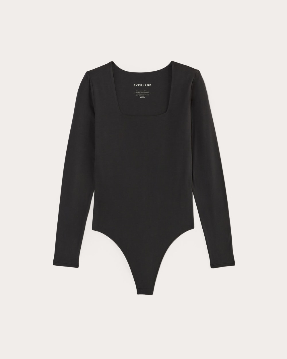 The Long-Sleeve Supima® Square-Neck Bodysuit in Black — alternate view