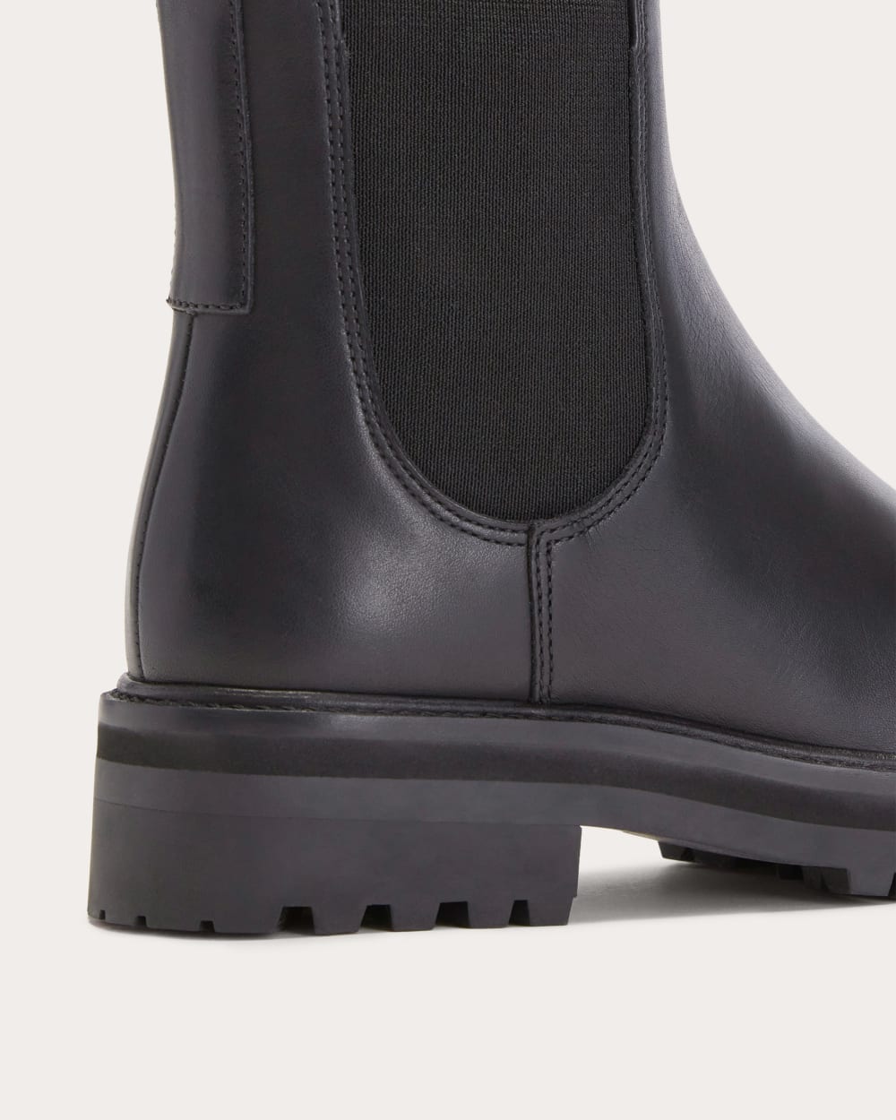 The Lug Chelsea Boot in Black — detail view