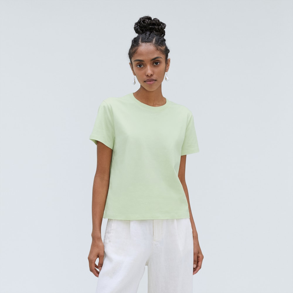 The Box-Cut Tee in Essential Cotton in Seafoam Green — front view