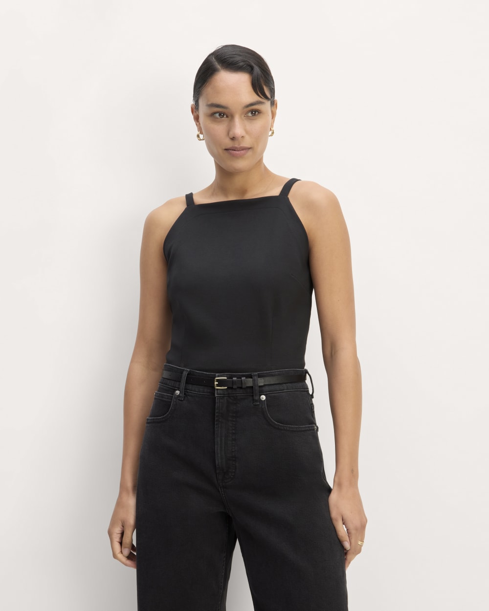 The Dream High-Neck Tank in Black — front view