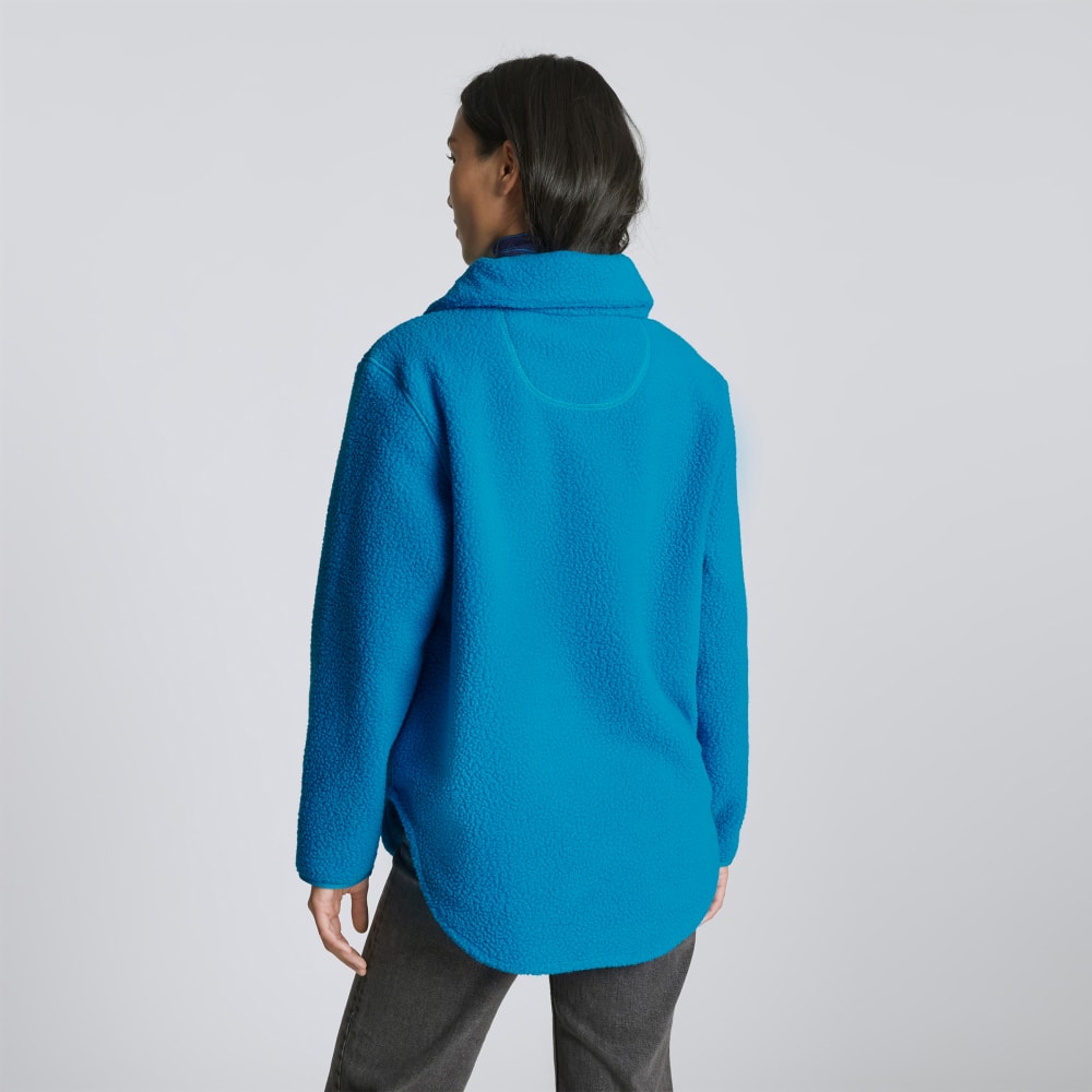 The ReNew Fleece Half-Zip in Horizon Blue — detail view
