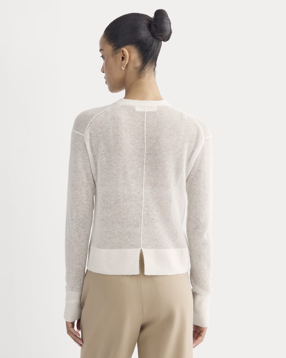 The Air Alpaca ™ High V Cardigan in Birch — detail view