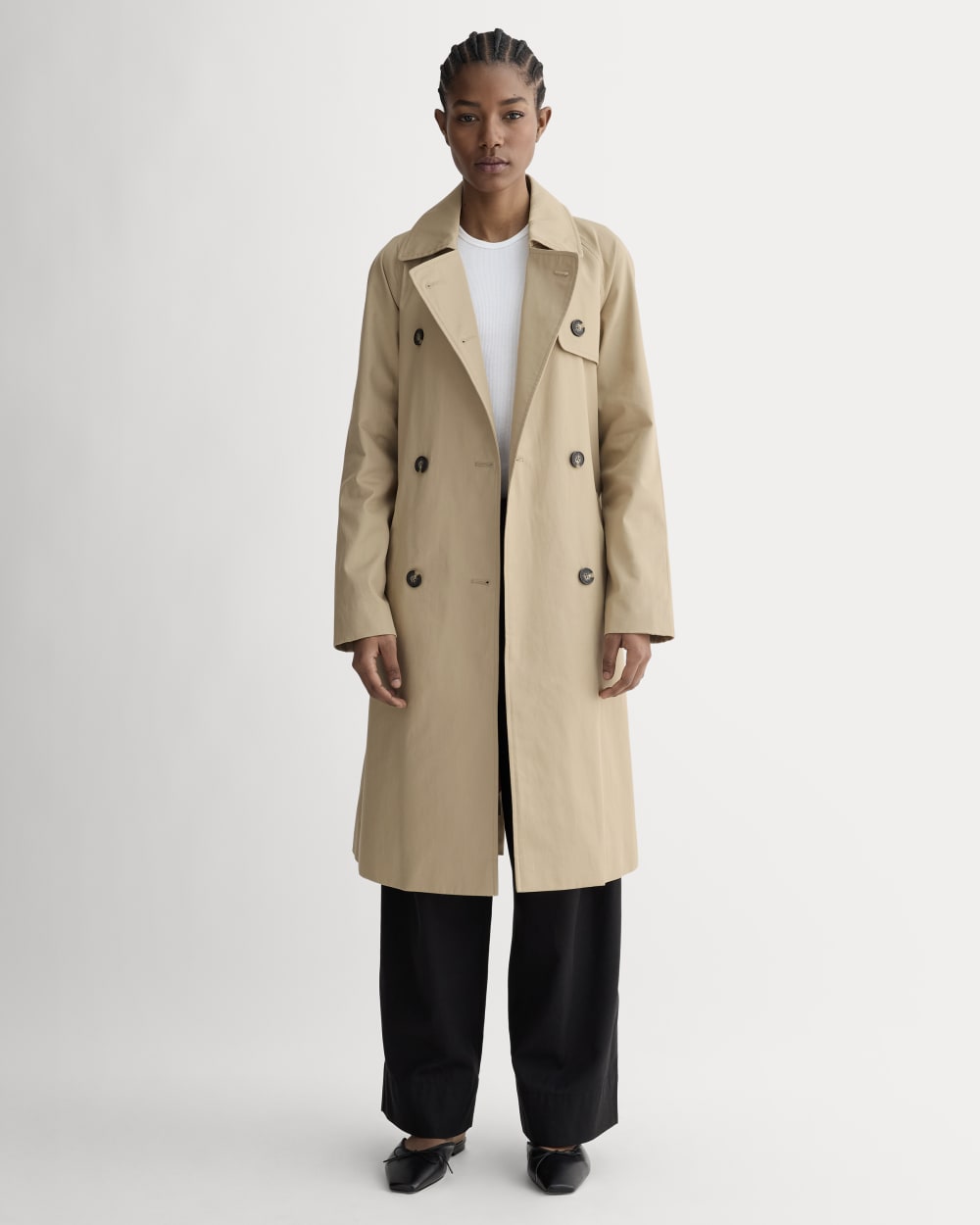The Modern Trench Coat in Cornstalk — front view