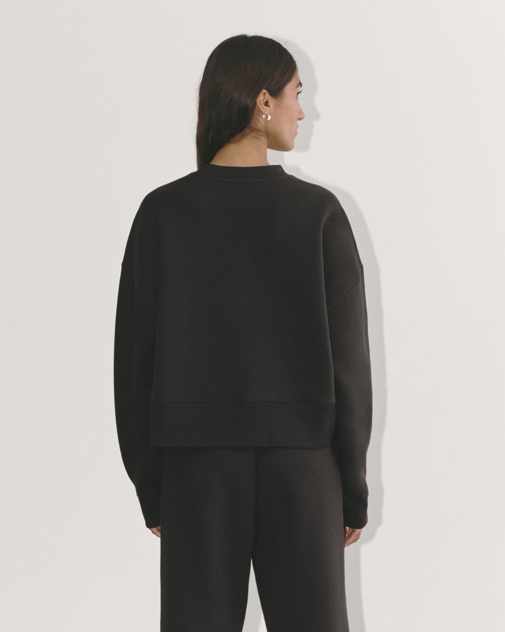 Luxe Fleece Sweatshirt in Black — detail view