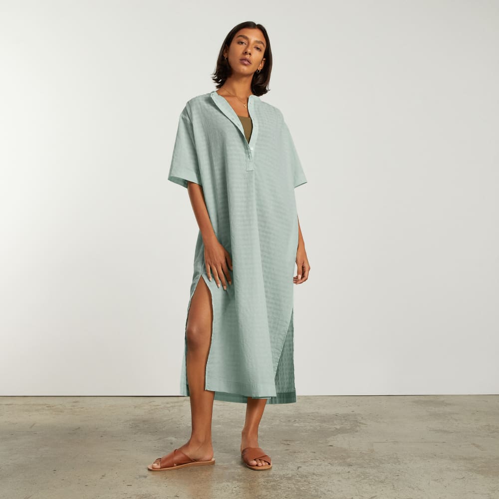 The Caftan Dress in White Sage — alternate view