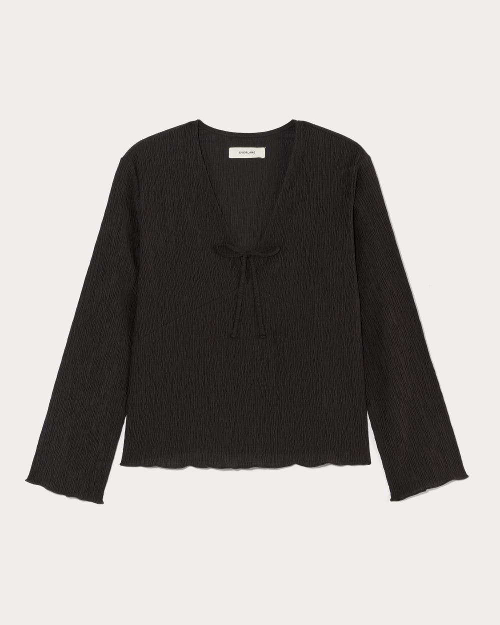 The Crinkle Long-Sleeve in Black — alternate view