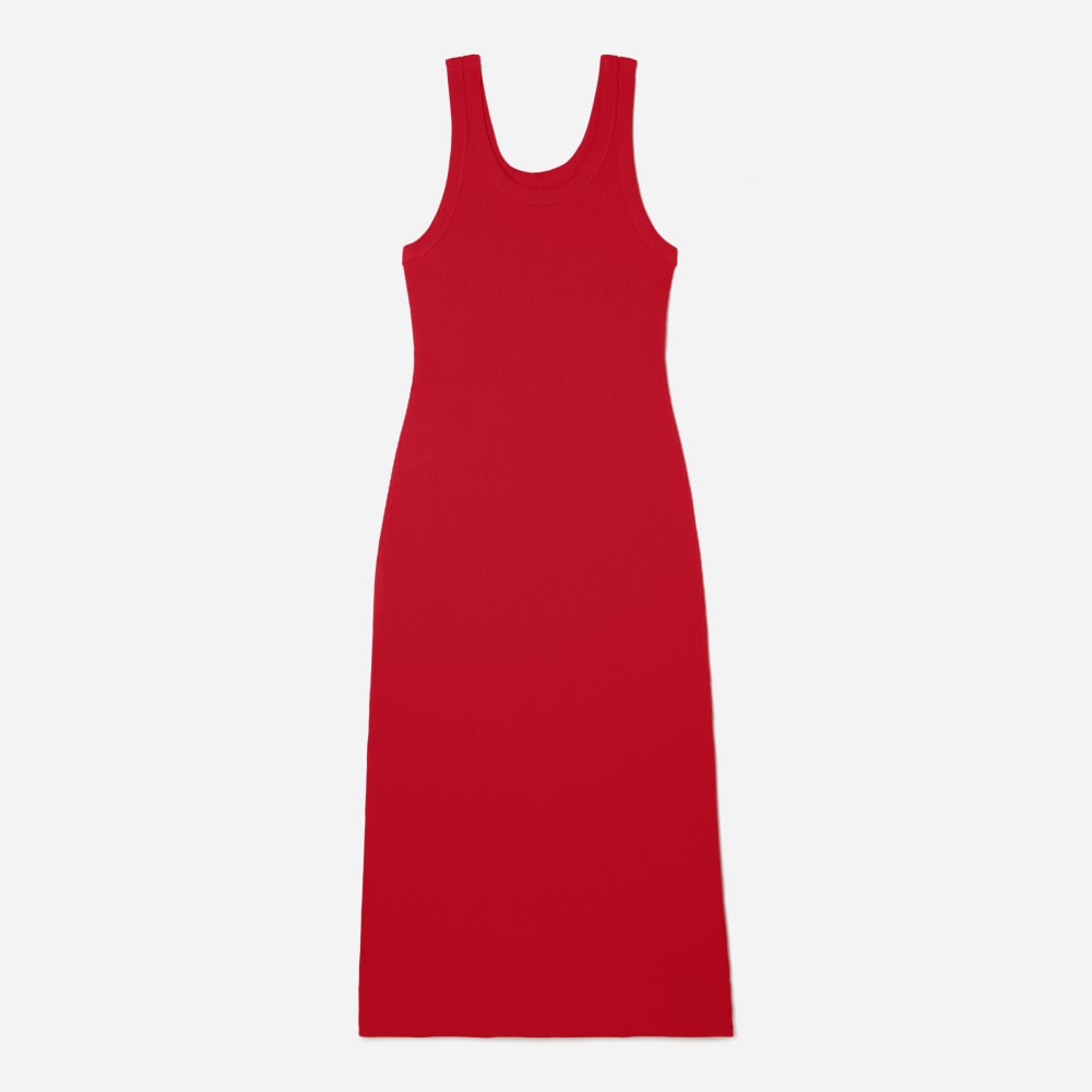 The ’90s Rib Dress in Goji Berry — front view