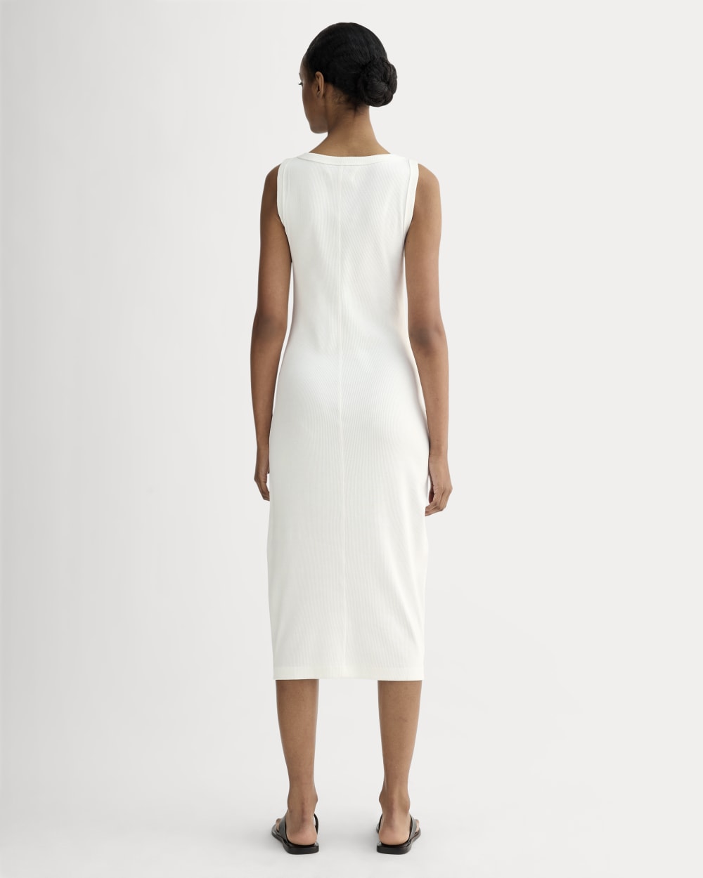 The Selfie Tank Dress in White — detail view