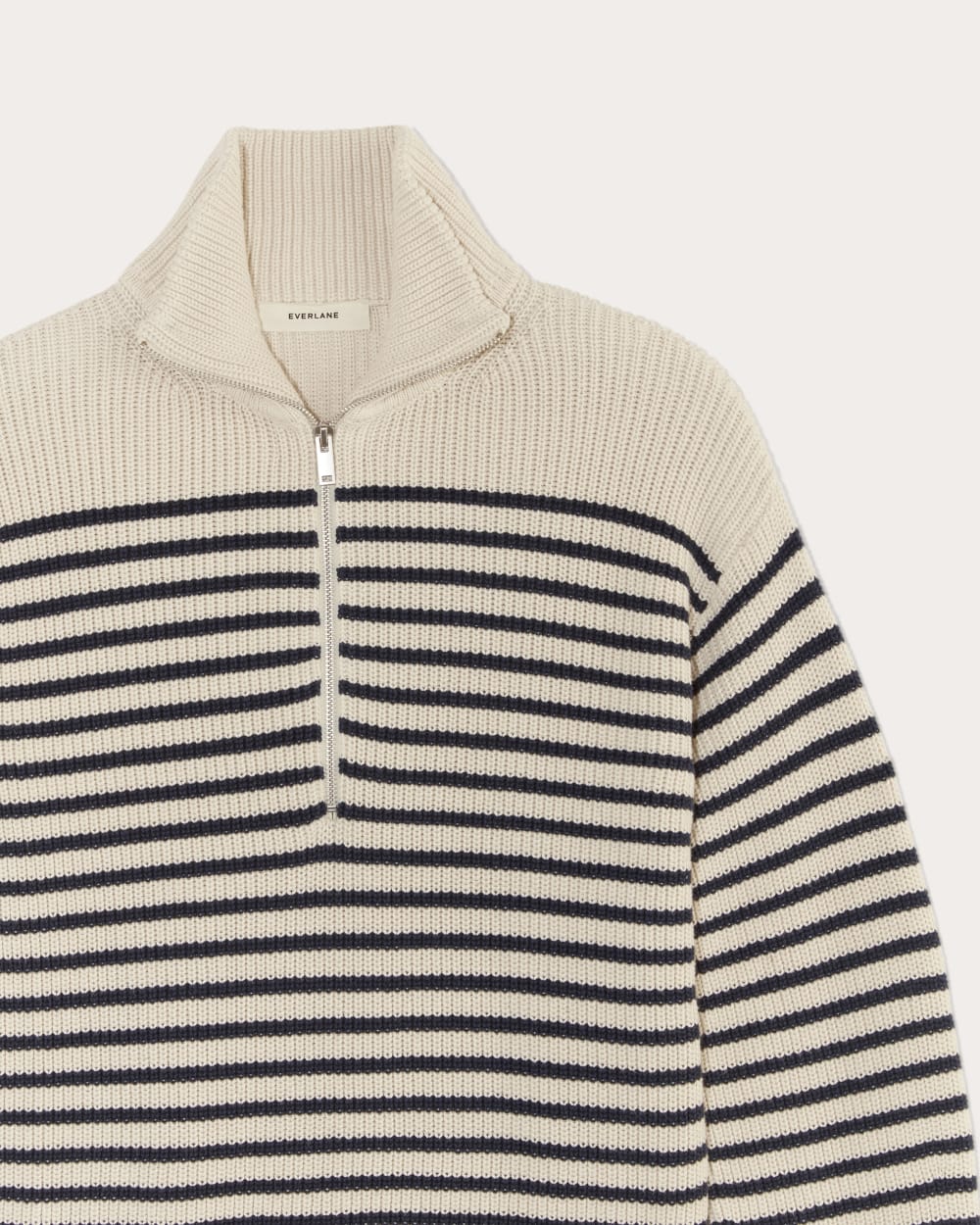 The Half-Zip in Everyday Cotton in Canvas / Navy — detail view