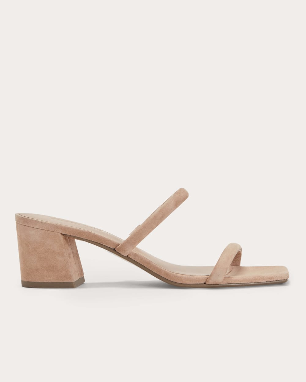 The Double Strap Heel in Blush Tan — front view
