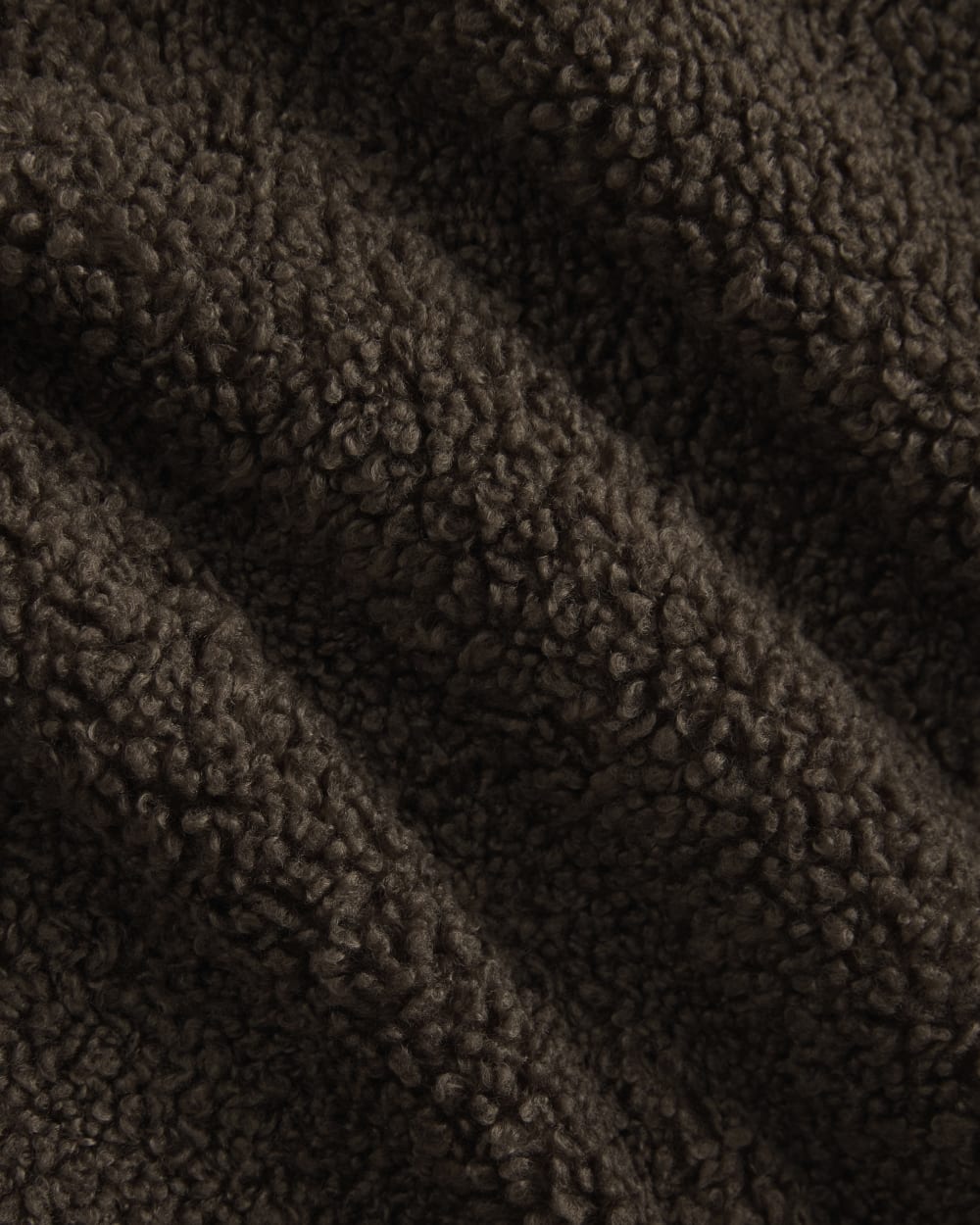 Reversible Teddy Jacket in Coffee Bean — detail view