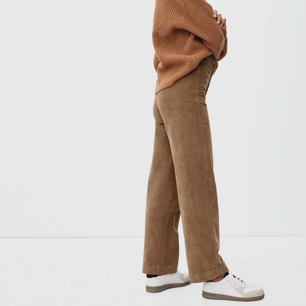 The Corduroy Wide-Leg Pant in Toasted Coconut — detail view